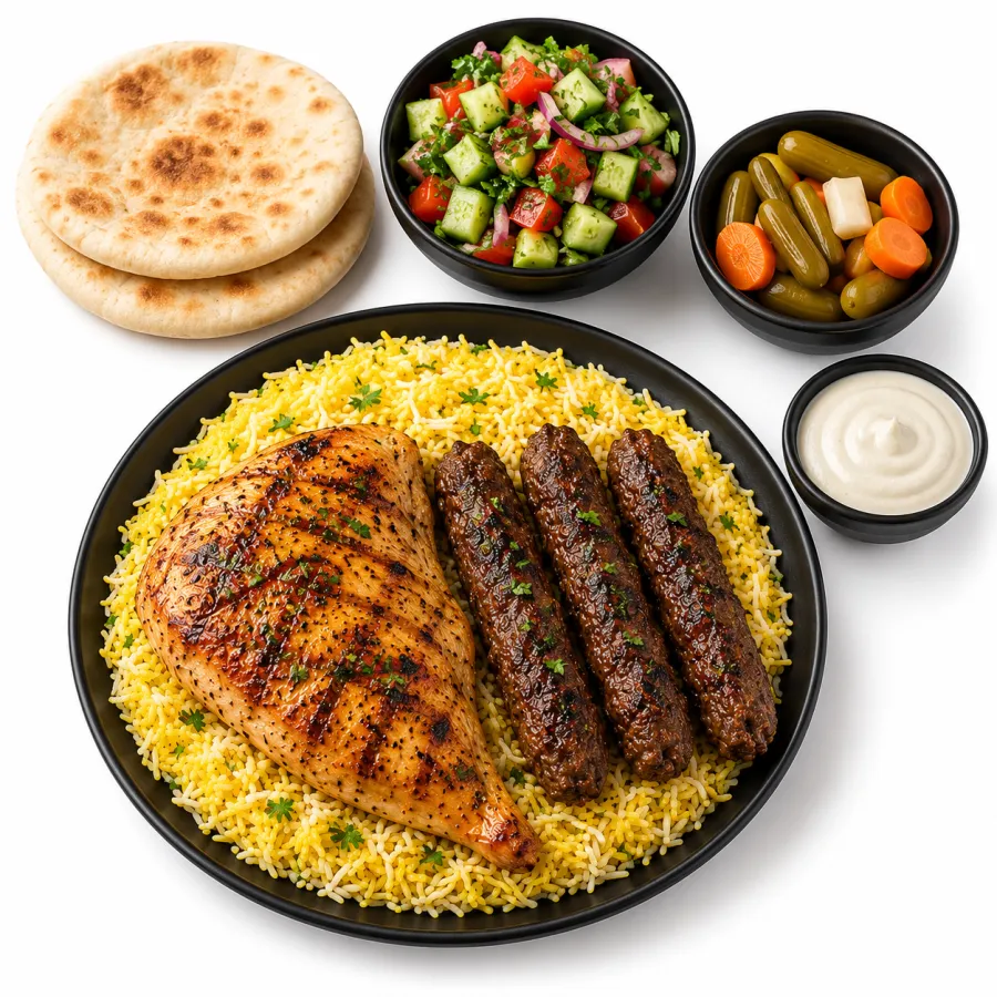 وجبة ميكس ورك وسجق — حواوشي الشيف دمنهور